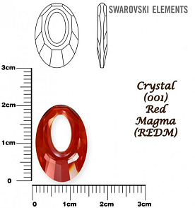 SWAROVSKI HELIOS Pendant barva CRYSTAL RED MAGMA velikost 20mm.