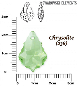 SWAROVSKI Baroque Pendant barva CHRYSOLITE velikost 22x15mm. 