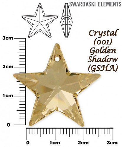 SWAROVSKI Starfish 6714 Pendant barva CRYSTAL GOLDEN SHADOW velikost 28mm.