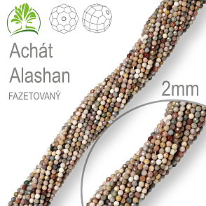 Korálky z minerálů Achát Alashan Fazetovaný přírodní polodrahokam. Velikost pr.2mm. Balení 190Ks