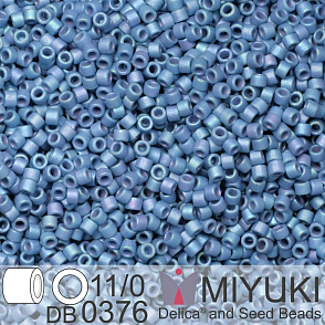 Korálky Miyuki Delica 11/0. Barva Matte Metallic Steel Blue Luster  DB0376. Balení 5g.