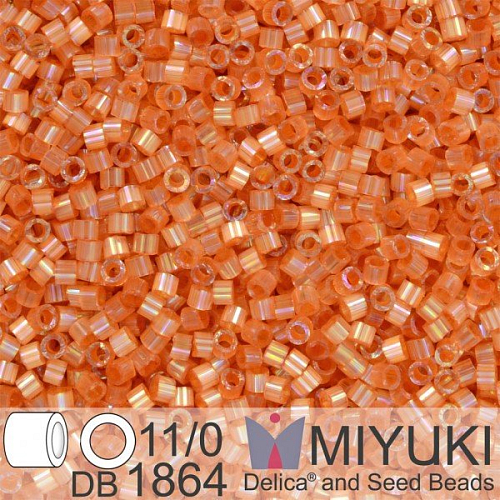 Korálky Miyuki Delica 11/0. Barva Silk Inside Dyed Topaz AB  DB1864. Balení 5g.