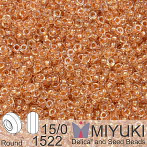 Korálky Miyuki Round 15/0. Barva 1522 Spkl Honey Beige Lined Crystal. Balení 5g