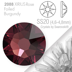 SWAROVSKI  XIRIUS Rose 2088 Foiled. Barva Burgundy velikost SS20 (4,6-4,8mm). Balení 15Ks.