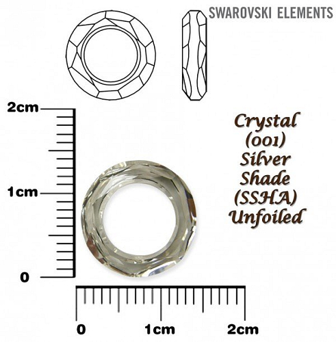 SWAROVSKI ELEMENTS Cosmic Ring barva CRYSTAL (001) SILVER SHADE (SSHA) velikost 14mm