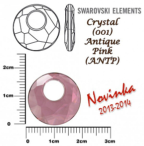 SWAROVSKI VICTORY Pendant 6041 barva CRYSTAL ANTIQUE PINK velikost 18mm.