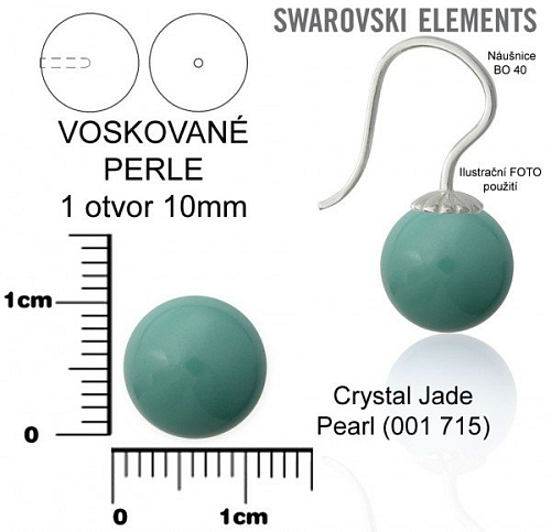 SWAROVSKI 5818 Voskované Perle 1otvor barva 715 CRYSTAL JADE  PEARL velikost 10mm.