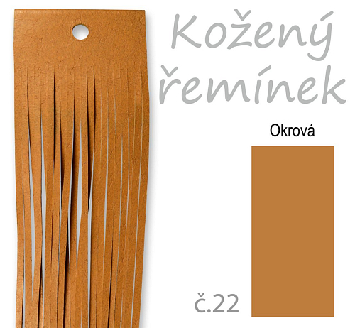 Kožený řemínek o délce 100 cm v OKROVÉ barvě č.22. 