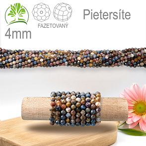 Korálky z minerálů Pietersíte Fazetovaný přírodní polodrahokam. Velikost pr.4mm. Balení 95Ks.