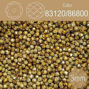 Korálky BROUŠENÉ 3mm. Barva 83120/86800 neprůhledná zelená mix. Balení 150Ks.