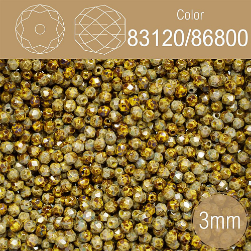 Korálky BROUŠENÉ 3mm. Barva 83120/86800 neprůhledná zelená mix. Balení 150Ks.