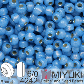 Korálky Miyuki MIX Round 6/0. Barva 4242 Duracoat Silverlined Dyed Aqua. Balení 5g