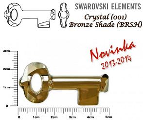 SWAROVSKI KEY Pendant 6919 barva Crystal BRONZE SHADE velikost 50mm.