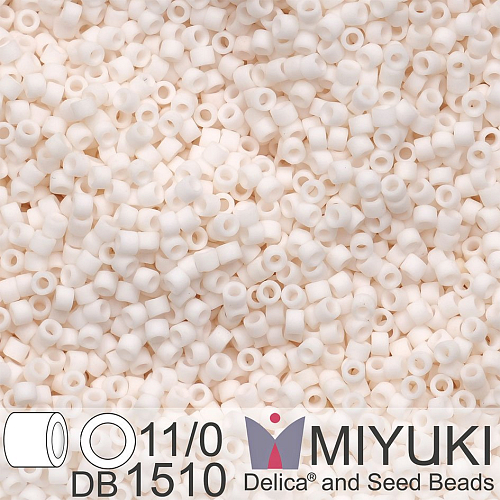 Korálky Miyuki Delica 11/0. Barva Matte Op Bisque White . DB1510-1. Balení 5g.