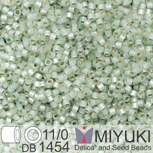 Korálky Miyuki Delica 11/0. Barva Silverlined Light Moss Opal  DB1454 Balení 5g