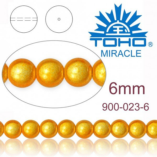 MIRACLE beads original Japan. Velikost 6mm. Barva 023 GOLDENROD. 