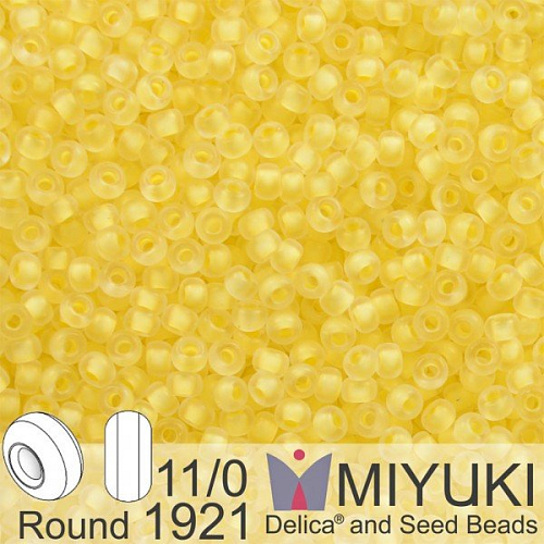 Korálky Miyuki Round 11/0. Barva 1921 SF Yellow Lined Crystal. Balení 5g.