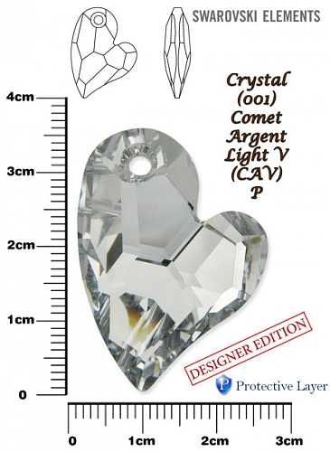 SWAROVSKI 6261 Devoted 2 U Heart barva CRYSTAL COMET ARGENT LIGHT V (CAV)+P velikost 36mm..