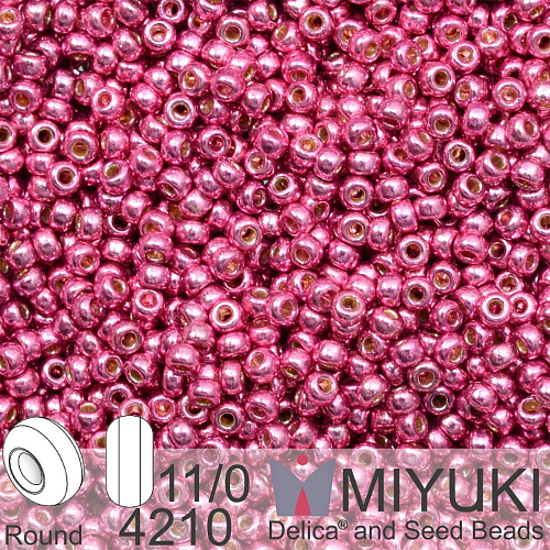 Korálky Miyuki Round 11/0. Barva 4210 Duracoat Galvanized Hot Pink . Balení 5g..