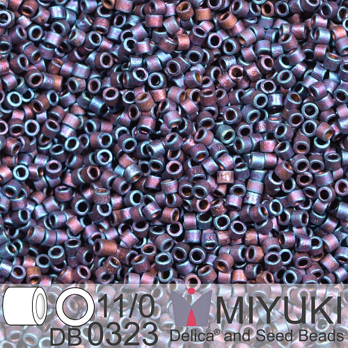 Korálky Miyuki Delica 11/0. Barva Matte Metallic Copper Rainbow Iris DB0323. Balení 5g