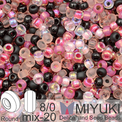 Korálky Miyuki Round 8/0. Barva MIX 20 Mix - Elegant Evening. Balení 5g