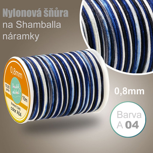 Nylonová šňůra na Shamballa náramky Gradient MIX 04 průměr nitě 0,8mm 10m v balení