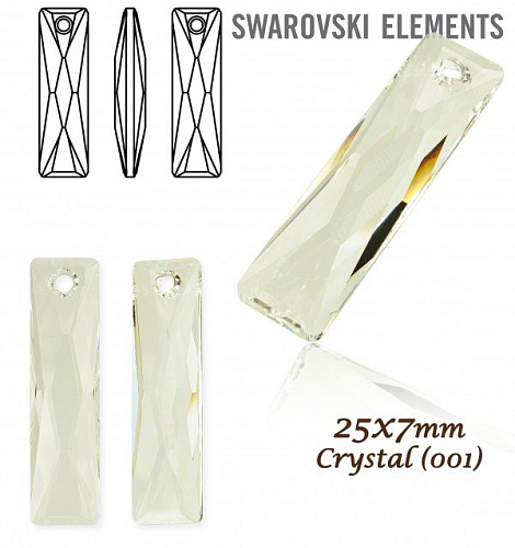 Swarovski 6465 Queen Baguette Pendant Crystal. Velikost 25x7mm. 