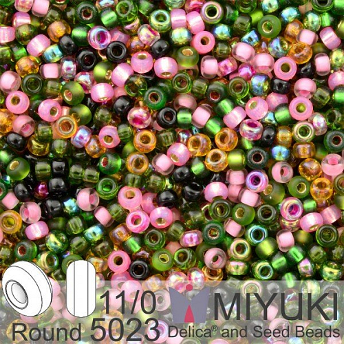 Korálky Miyuki Round 11/0. Barva Tourmaline Mix 5023. Balení 5g.