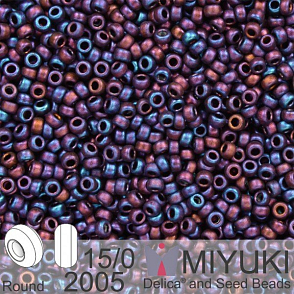 Korálky Miyuki Round 15/0. Barva 2005 Matte Met Dk Raspberry Iris. Balení 3g