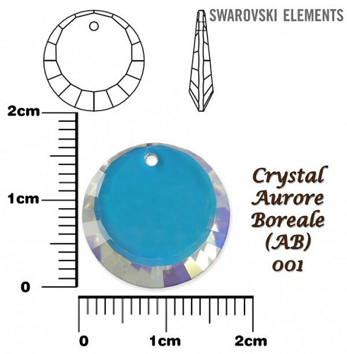 SWAROVSKI Pendant 6210 barva CRYSTAL AURORE BOREALE  velikost 17mm.