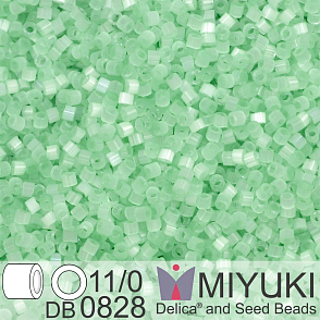 Korálky Miyuki Delica 11/0. Barva Mint Green Silk Satin DB0828 Balení 5g