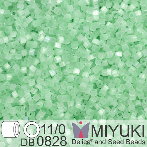 Korálky Miyuki Delica 11/0. Barva Mint Green Silk Satin DB0828 Balení 5g