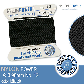 NYLON Power velmi pevná nit GRIFFIN síla nitě 0,98mm Barva Black