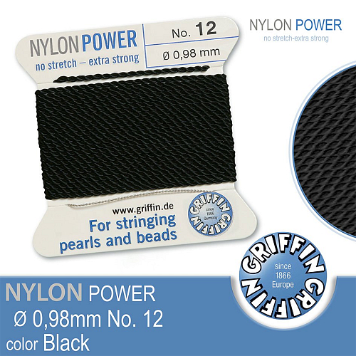 NYLON Power velmi pevná nit GRIFFIN síla nitě 0,98mm Barva Black