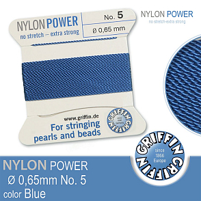 NYLON Power velmi pevná nit GRIFFIN síla nitě 0,65mm Barva Blue