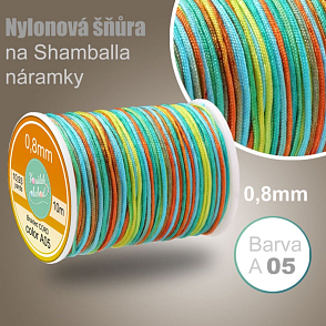 Nylonová šňůra na Shamballa náramky Gradient MIX 05 průměr nitě 0,8mm 10m v balení
