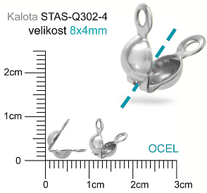 Kalota OCEL ozn.-STAS-Q302-4. velikost 8,0x4mm