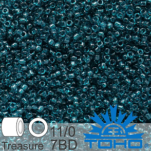 Korálky TOHO tvar TREASURE (válcové). Velikost 11/0. Barva č. 7BD-Transparent Capri Blue . Balení 5g.