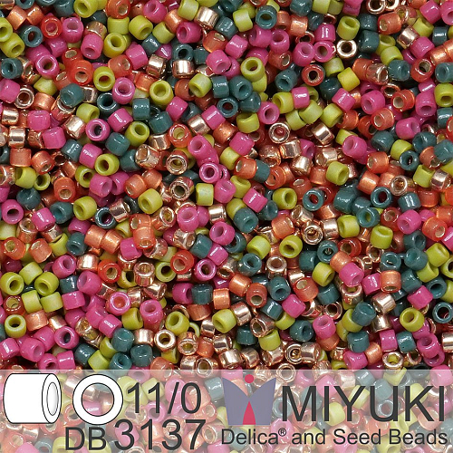 Korálky Miyuki Delica 11/0. Barva Elegant fall Mix  DB3137. Balení 5g.