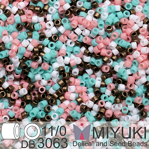 Korálky Miyuki Delica 11/0. Barva Ibiza Spring Mix DB3063. Balení 5g