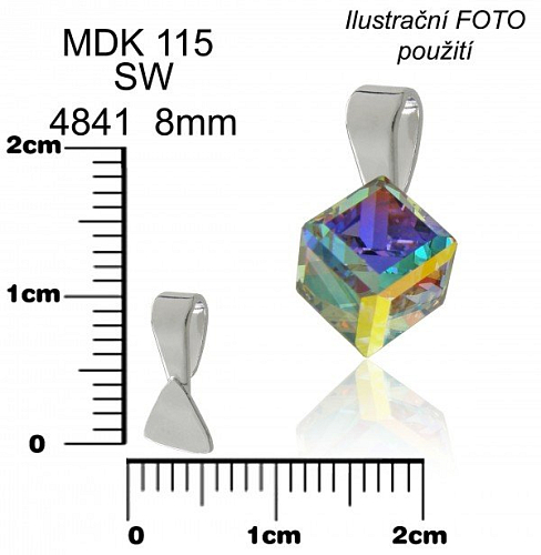 Nalepovací ŠLUPNA na SWAROVSKI 4841 8mm. Ozn.-MDK 115 . Barva stříbrná.