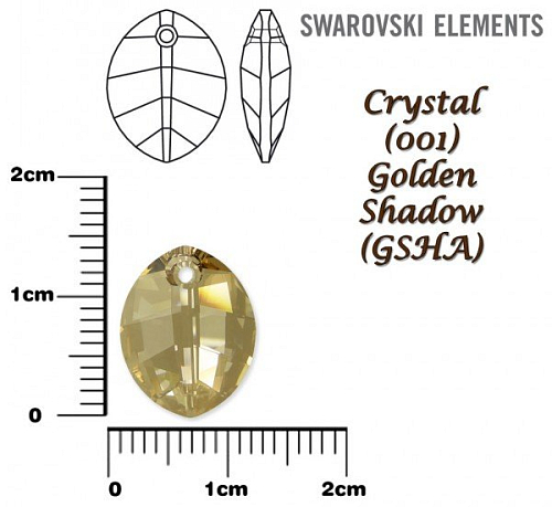 SWAROVSKI ELEMENTS Pure Leaf Pendant barva CRYSTAL GOLDEN SHADOW velikost 14mm.