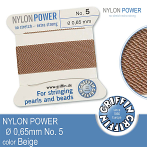 NYLON Power velmi pevná nit GRIFFIN síla nitě 0,65mm Barva Beige