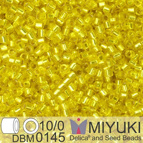 Korálky Miyuki Delica 10/0. Barva S/L Yellow DBM0145. Balení 5g.