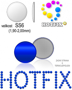 Kovové NAILHEAD HOTFIX nažehlovací polotovary. Velikost SS6 (1,90-2,00mm) Tl.0,6mm. Barva 049 KRÁLOVSKÁ MODRÁ (lesklá ocelová). Balení 90Ks.