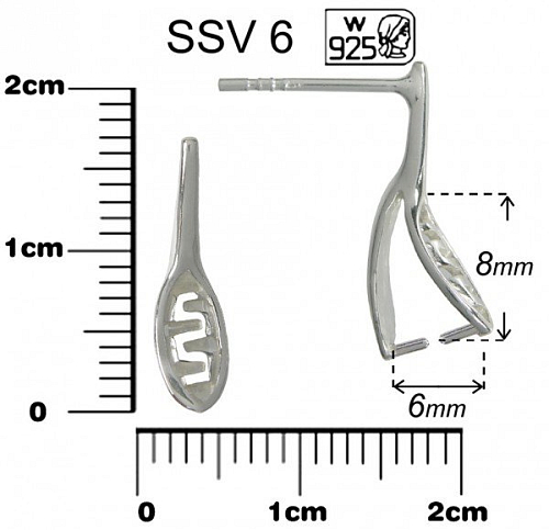 NÁUŠNICE ozn.SSV 6. Materiál STŘÍBRO AG925.váha 0,51g.