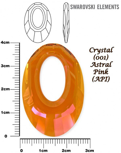 SWAROVSKI HELIOS Pendant barva CRYSTAL ASTRAL PINK velikost 40mm.