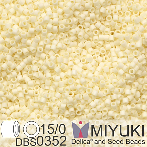 Korálky Miyuki Delica 15/0. Barva DBS 0352 Matte Opaque Cream. Balení 2g.