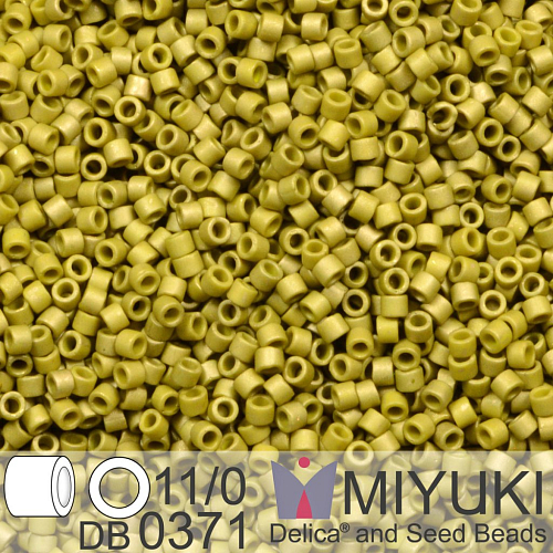 Korálky Miyuki Delica 11/0. Barva Matte Opaque Golden Olive Luster  DB0371. Balení 5g