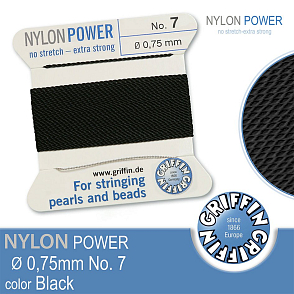 NYLON Power velmi pevná nit GRIFFIN síla nitě 0,75mm Barva Black